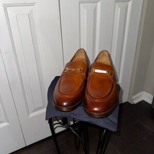 Cole Haan Tan Leather Loafers with Gold Accent